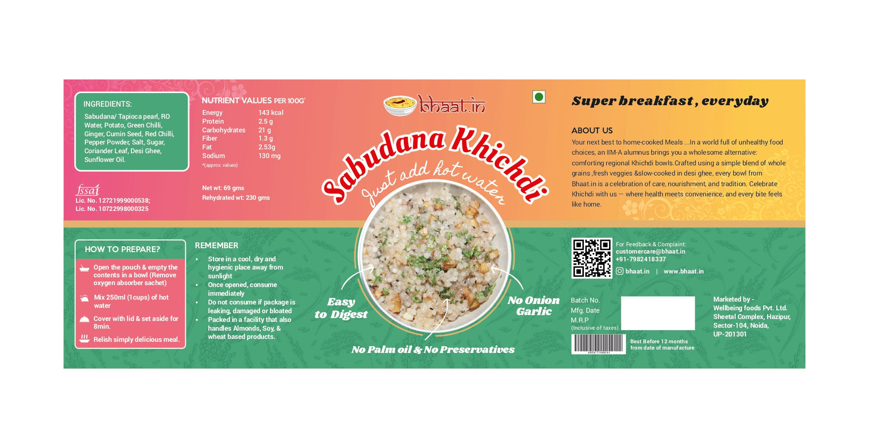 Sabudana Khichdi in desi ghee-Pack of 2